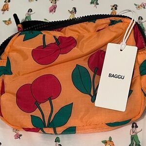 NWT BAGGU Puffy Fanny Pack SHERBET CHERRY